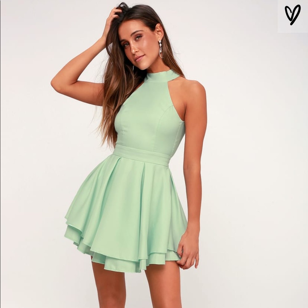 Lulu's Mint Skater Dress